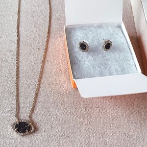 Delicate earring and necklace combo.